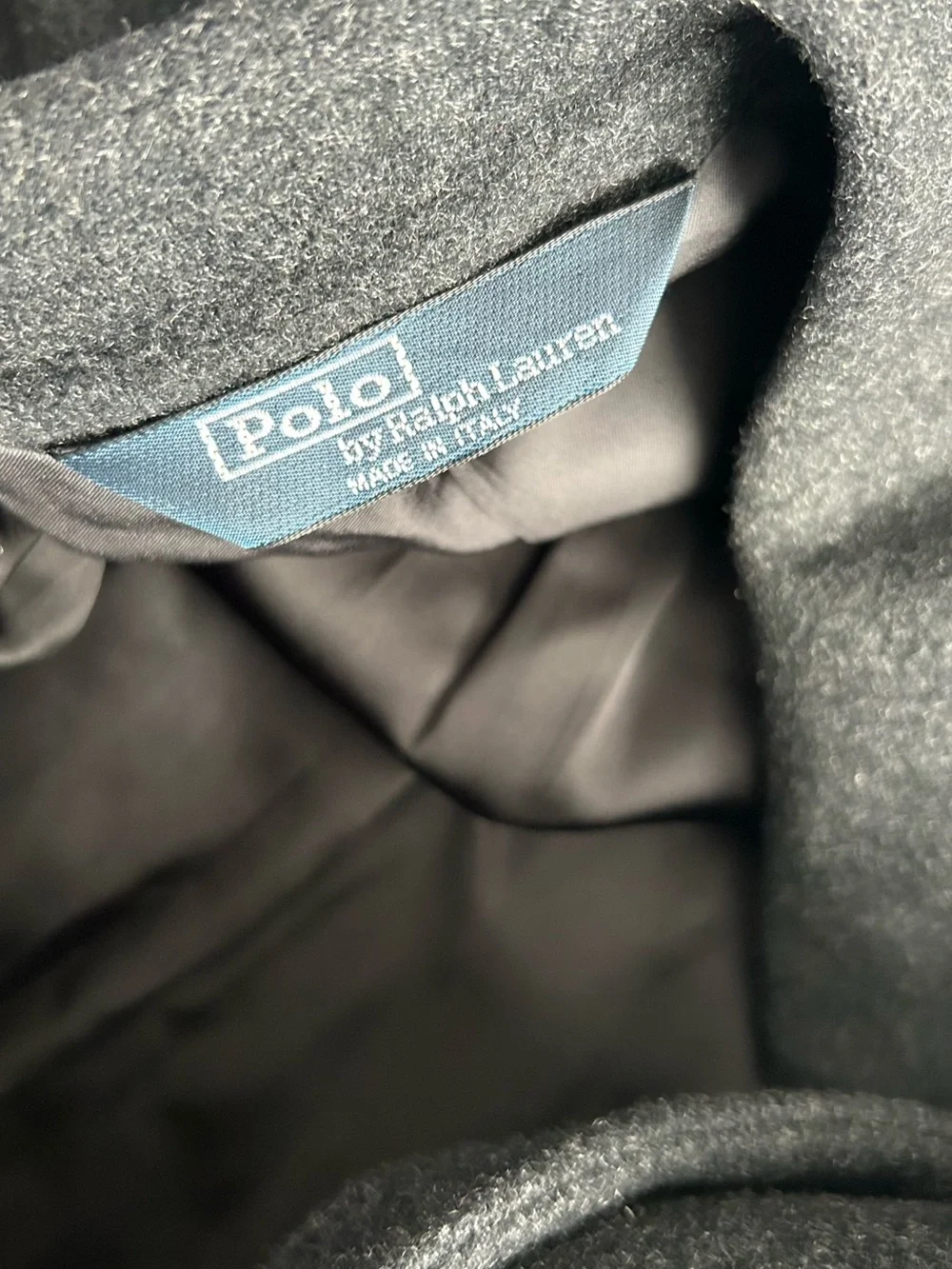 Polo Ralph Lauren 100% Cashmere Overcoat 42R Gray Long Trench Coat Blue Label